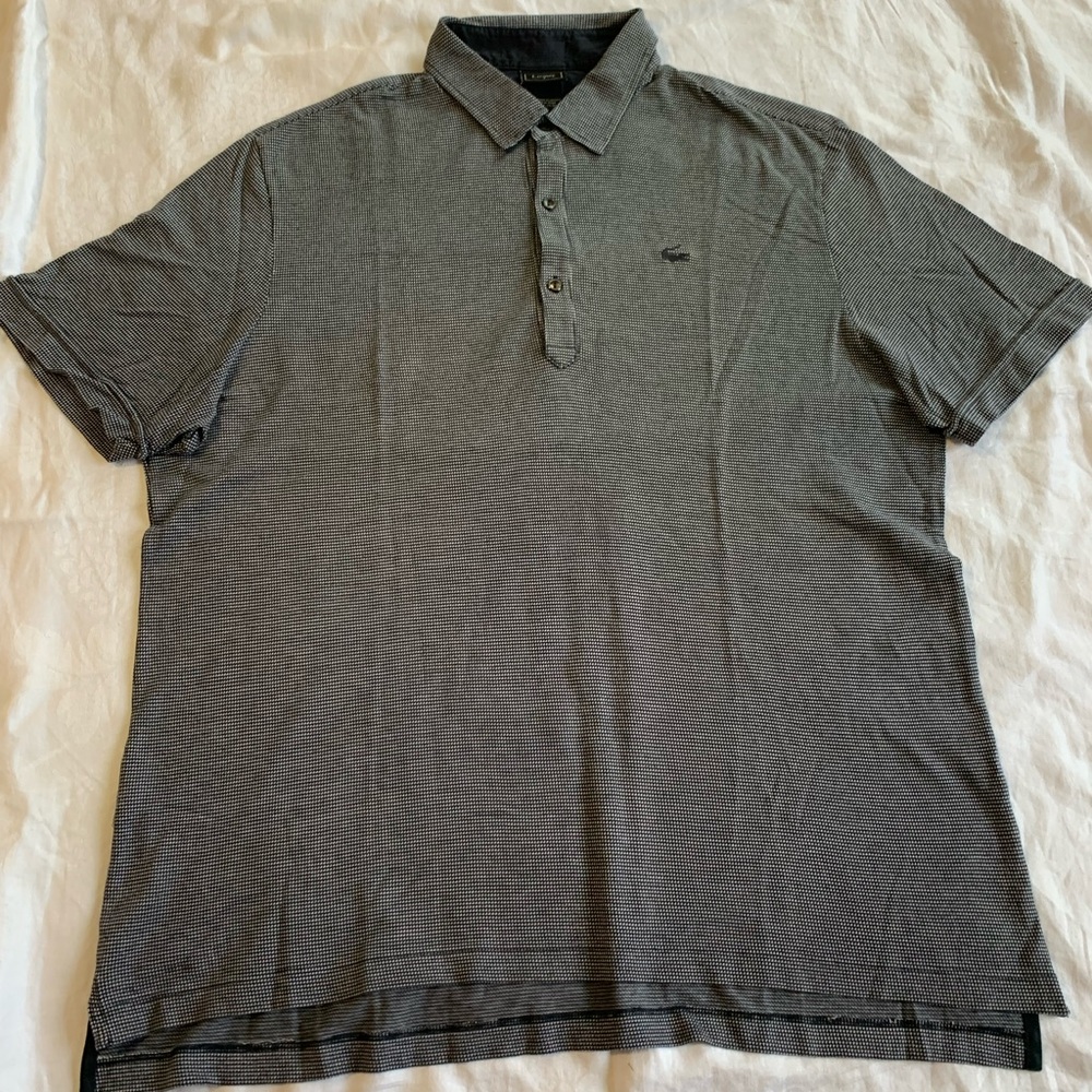 Lacoste Men's Black & White Polo Shirt